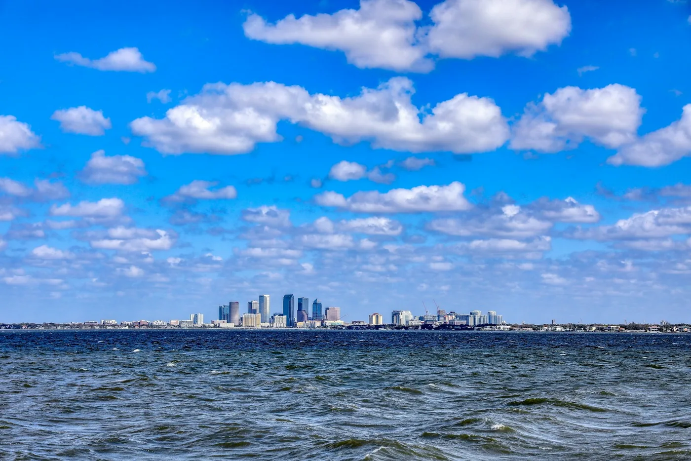 Centro de Tampa visto através da baía